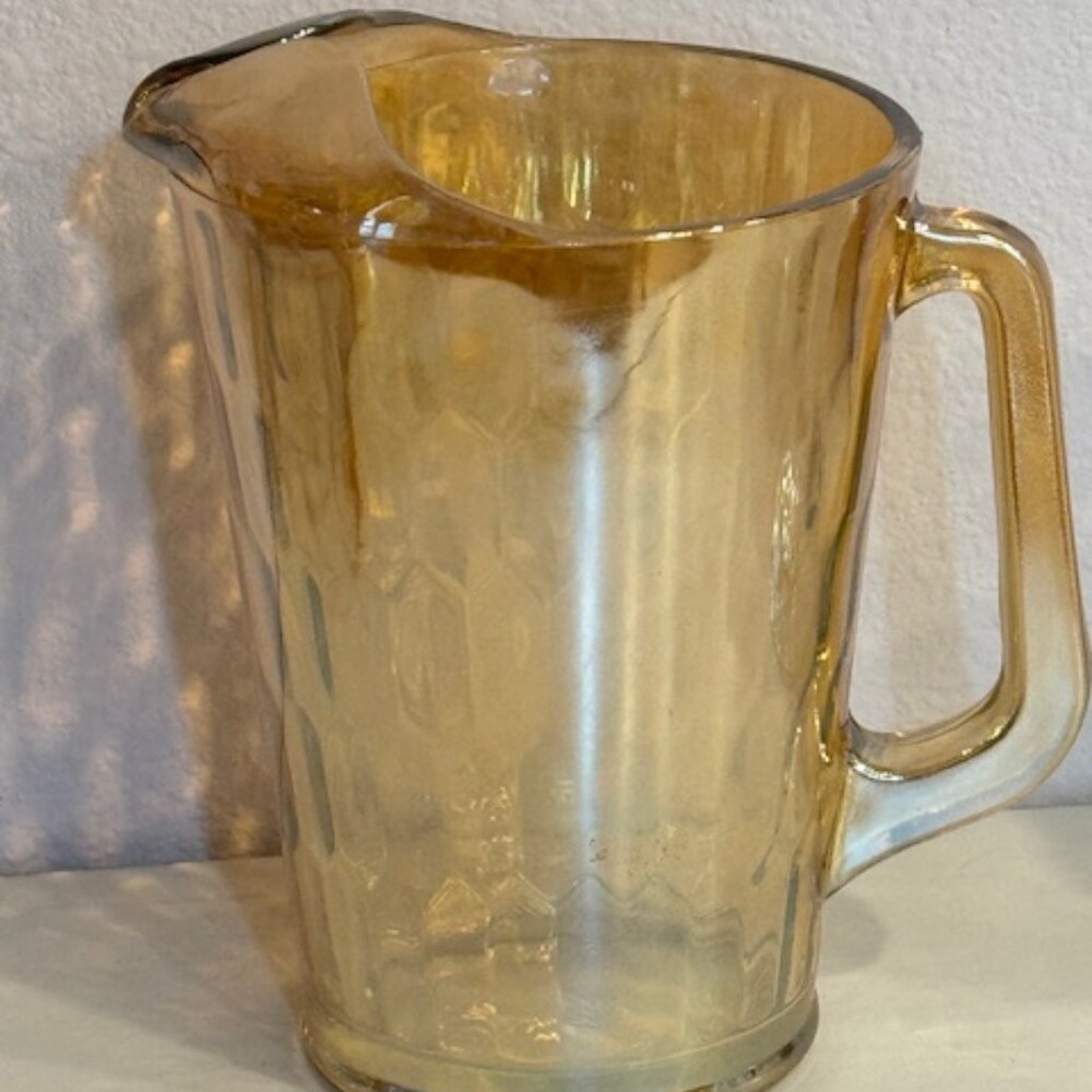 Vintage Jeannette Honeycomb Glass Pitcher